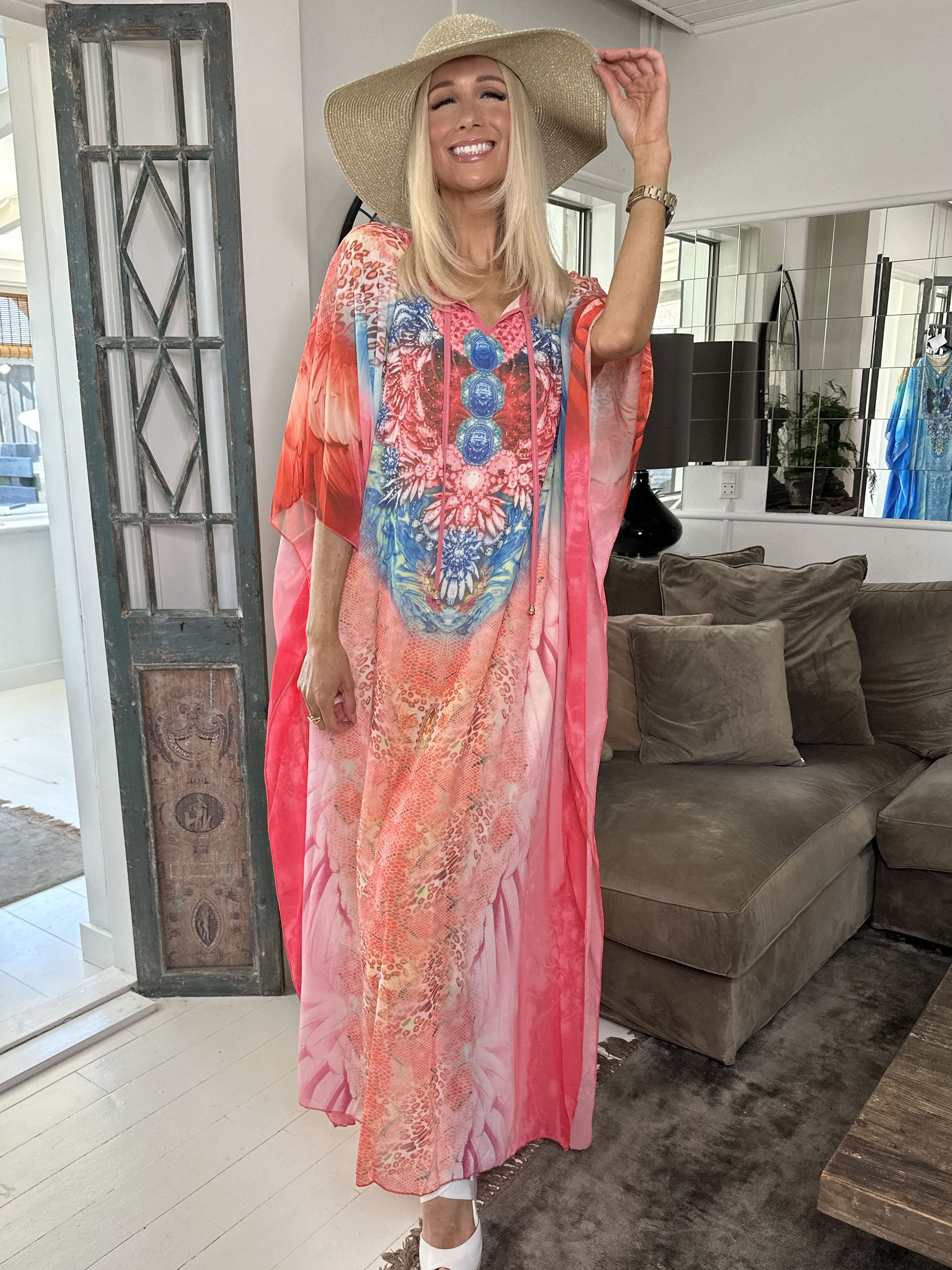 Sasha Snake - Lång tunika med ormmönster och strass